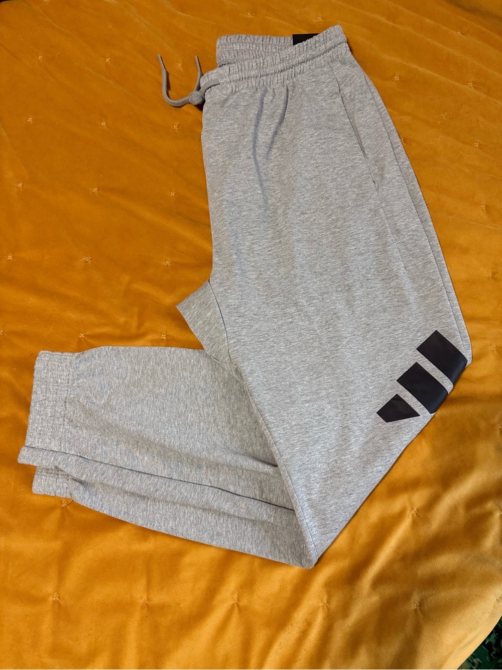 NWT! Adidas Light Gray Men's Sweatpants  with Drawstring